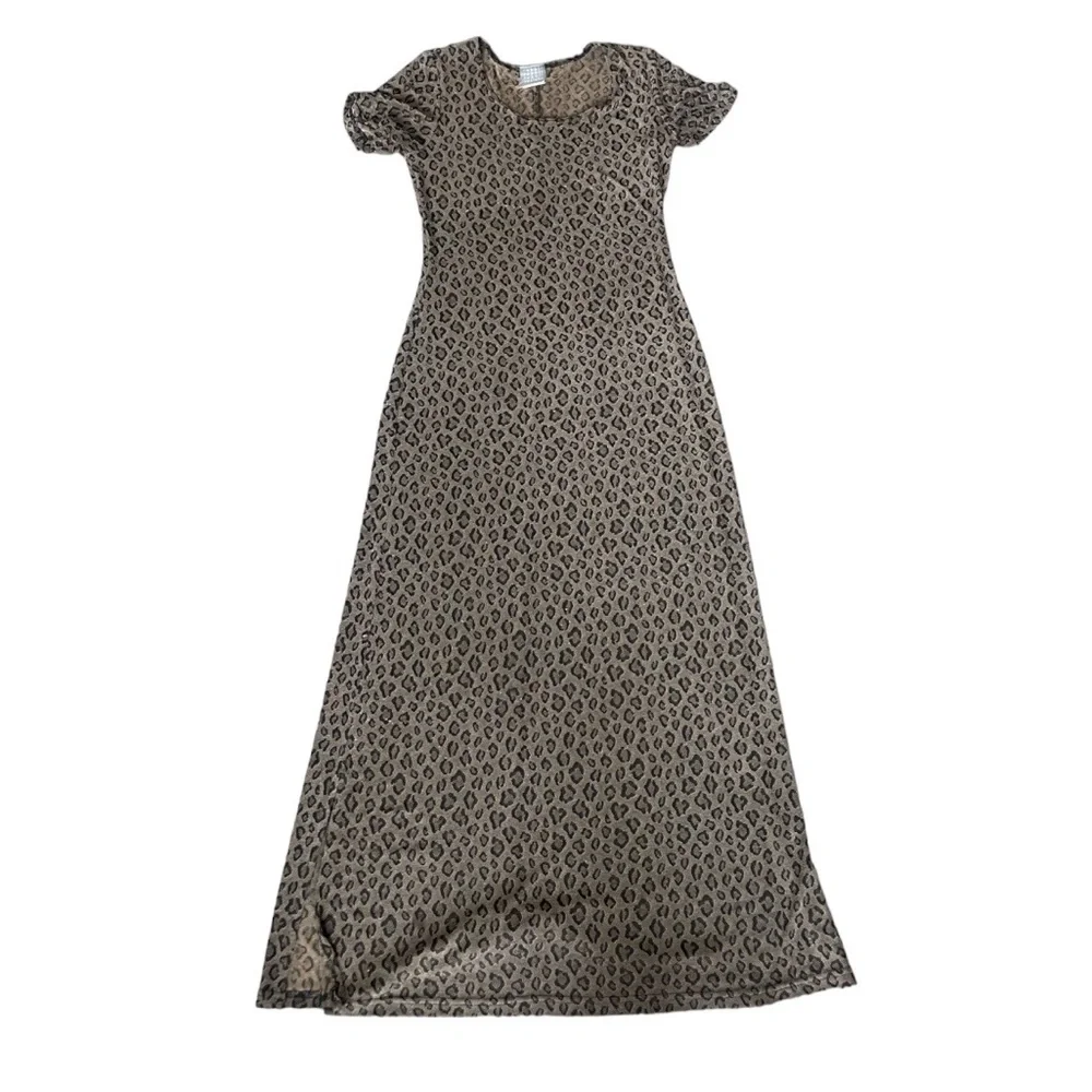 Vintage Rabbit Rabbit Rabbit Designs Cheetah Short Sleeve Dress 80 & 90’s - Picture 1 of 4